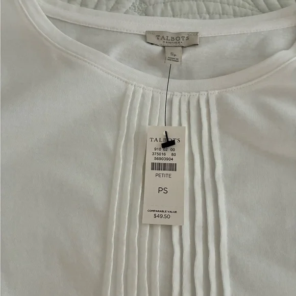 Talbots Pintuck cotton top NWT - Picture 3 of 7